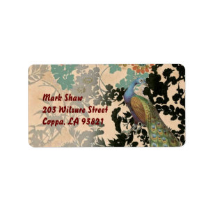 Vintage Peacock Label