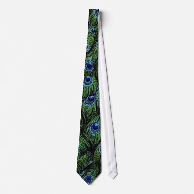 Vintage Peacock Men's Wedding Tie (Front)