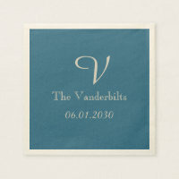 Vintage Peacock Monogram Wedding Napkin