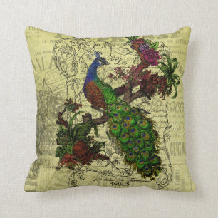 Vintage Peacock on Branch Apparel and Gifts Cushion