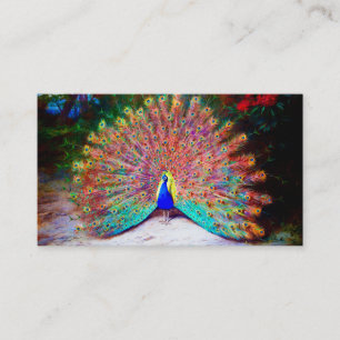 Vintage Peacock Painting Business Card
