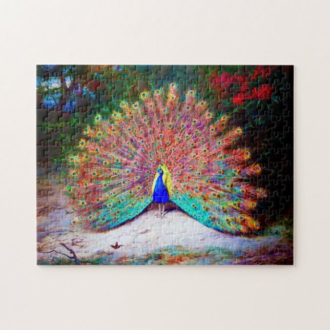 Vintage Peacock Painting Jigsaw Puzzle (Horizontal)
