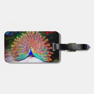 Vintage Peacock Painting Luggage Tag