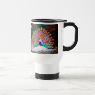 Vintage Peacock Painting Travel Mug