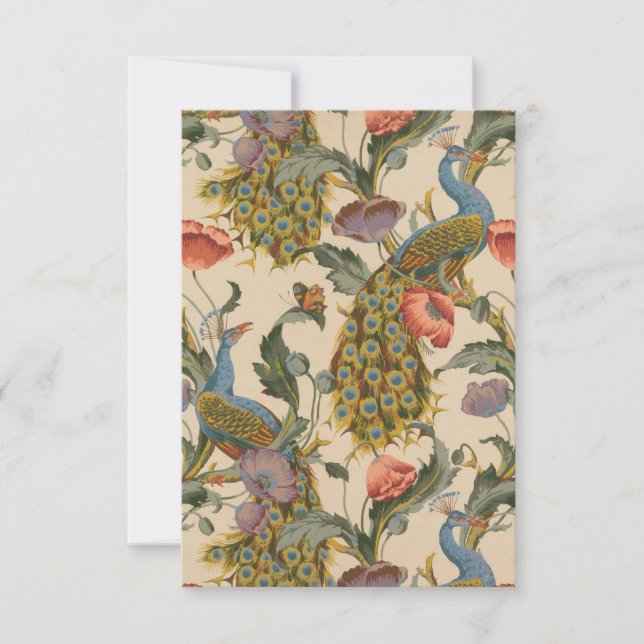 Vintage Peacock Pattern Colourful Art (Front)