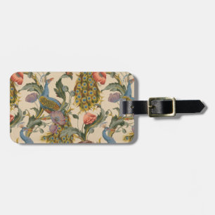 Vintage Peacock Pattern Colourful Art Luggage Tag