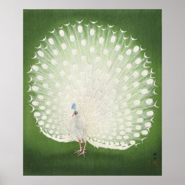 Vintage Peacock, Retro Japanese Poster (Front)