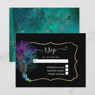 Vintage Peacock RSVP Card