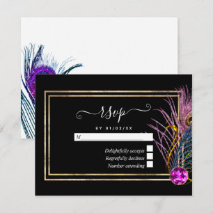 Vintage Peacock RSVP Card