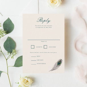 Vintage Peacock RSVP Card