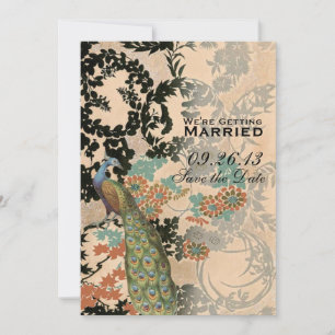 Vintage Peacock Save The Date