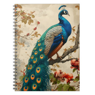 Vintage Peacock Splendour Postcard Notebook