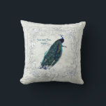 Vintage Peacock Wedding Anniversary 40th 50th 60th Cushion<br><div class="desc">Stylish wedding anniversary gift for parents, friends, family and colleagues. You can edit the templates using the customise or personalise tab. ____________________________________________________________________________ 1. For assistance, custom design or matching items (view the collection attached) contact Designer LeahG via the contact tab below. ____________________________________________________________________________ 2. For updates on the latest trending gift...</div>