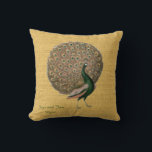 Vintage Peacock Wedding Anniversary 40th 50th 60th Cushion<br><div class="desc">Stylish wedding anniversary gift for parents, friends, family and colleagues. You can edit the templates using the customise or personalise tab. ____________________________________________________________________________ 1. For assistance, custom design or matching items (view the collection attached) contact Designer LeahG via the contact tab below. ____________________________________________________________________________ 2. For updates on the latest trending gift...</div>