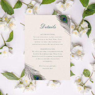 Vintage Peacock Wedding Insert