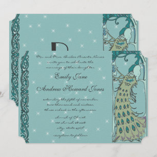 Vintage Peacock Wedding Invitation