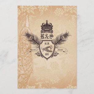 Vintage Peacock Wedding Invitation 1.0