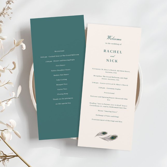 Vintage Peacock Wedding Programme (Creator Uploaded)