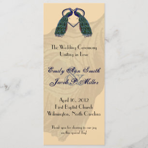 Vintage Peacock Wedding Programs Programme