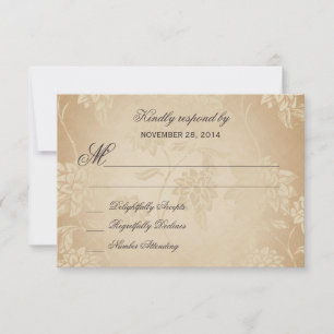 Vintage Peacock Wedding RSVP 1.0 Card