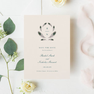 Vintage Peacock Wedding Save the Date