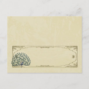 Vintage Peacock Wedding Writable Place Card