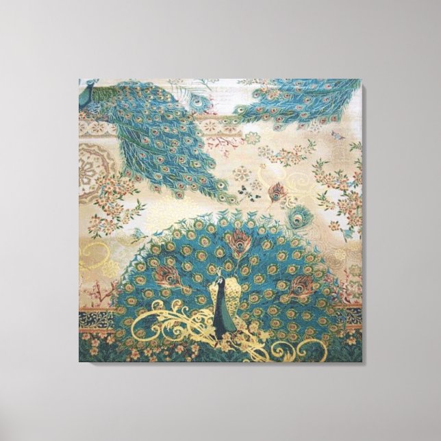 Vintage Peacock - Wrapped Canvas (Front)