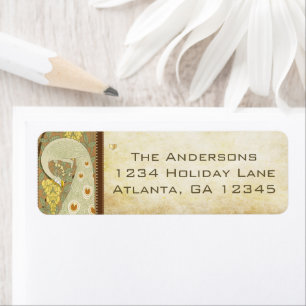 Vintage Peacock Yellow Coral and Grey Lablels