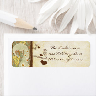 Vintage Peacock Yellow Peachy Coral Earth Tones