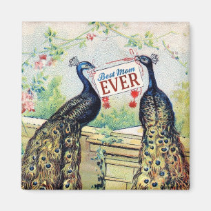 Vintage Peacocks - Best Mum Ever Magnet