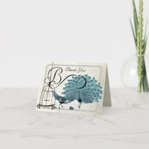 Vintage  Peacocks Bird Cage Wedding Invitations