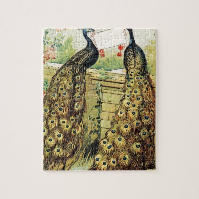Vintage Peacocks Jigsaw Puzzle (Vertical)