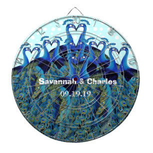 Vintage Peacocks Kissing Wedding Gifts Dartboard