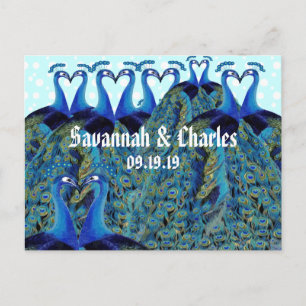Vintage Peacocks Kissing Wedding Gifts Postcard