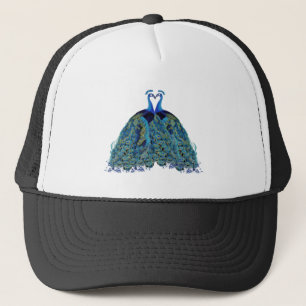 Vintage Peacocks Kissing Wedding Gifts Trucker Hat