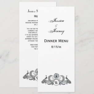 Vintage Peacocks Monogram Invitation