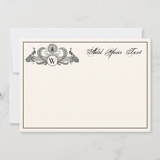 Vintage Peacocks Monogram Ivory BG (Front)