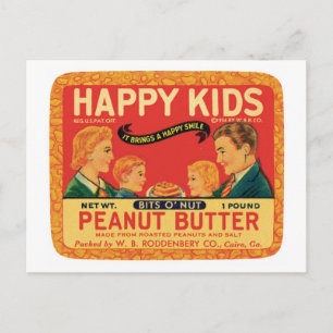 Vintage Peanut Butter Food Product Label Postcard