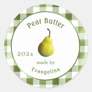 Vintage Pear Butter Personalised Canning Classic Round Sticker