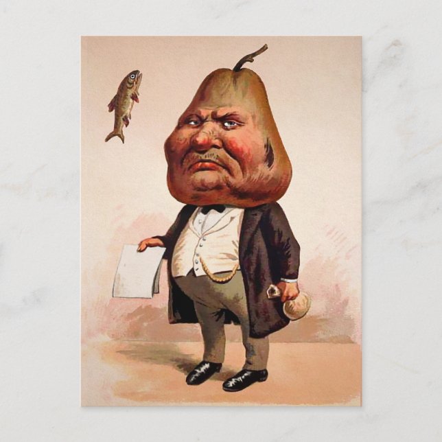 Vintage Pear Head Guy Postcard (Front)