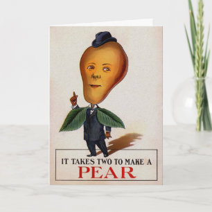 Vintage Pear Valentines Day Card