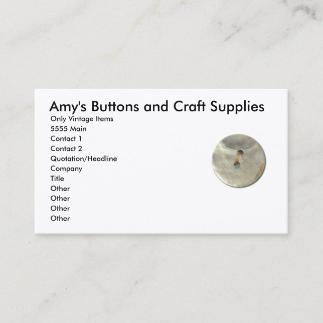 Vintage Pearl Buttons Business Card (Front)
