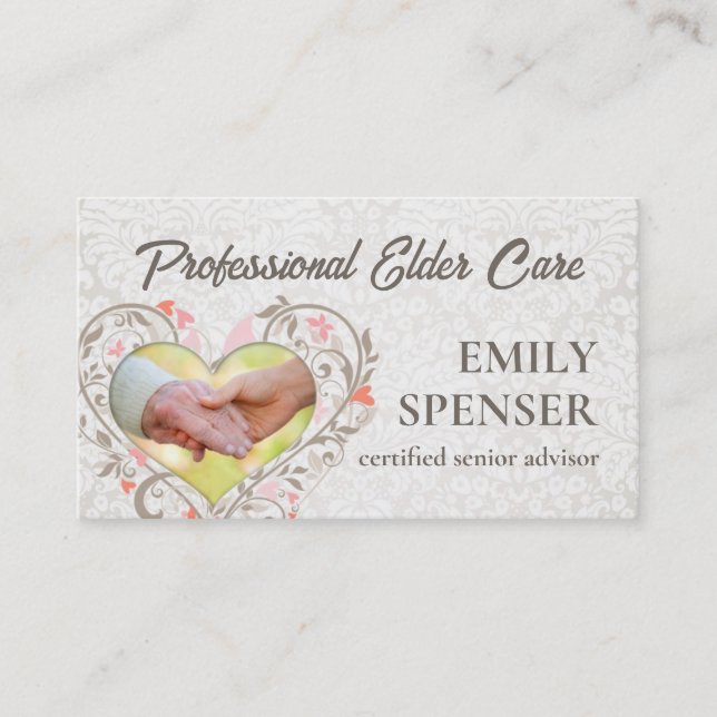 Vintage Pearl Elderly Care Business Card (Front)