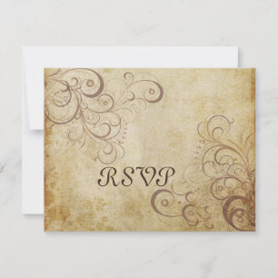 Vintage Pearl swirls RSVPs require 5x7 invitations
