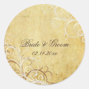 Vintage pearl swirls wedding stickers
