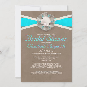 Vintage Pearls Bridal Shower Invitations