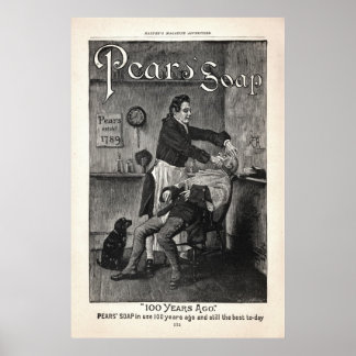 Vintage Pear's Soap Ad from 1888 Poster