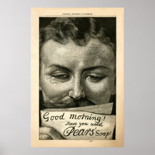Vintage Pear's Soap Ad from 1890 Poster