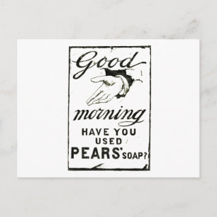 VINTAGE PEARS SOAP ADVERT - Circa 1895 Postcard