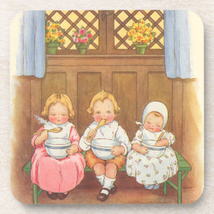 Vintage Pease Porridge Hot Childrens Nursery Rhyme Coaster